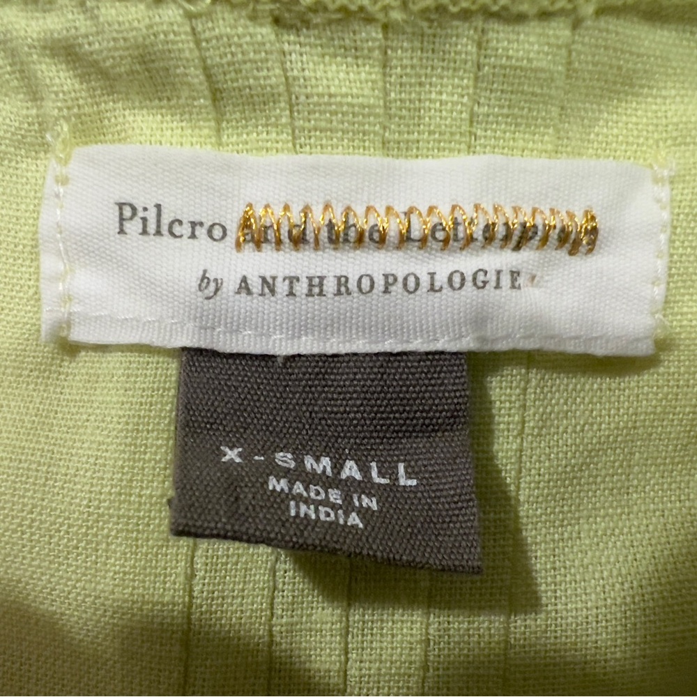 Lime Green & Rhinestone Pilcro Blouse by Anthropologie Size XS - Picture 9 of 10
